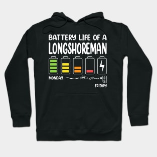 Battery Life of a Longshoreman Funny Job Title Profession Birthday Worker Idea Hoodie